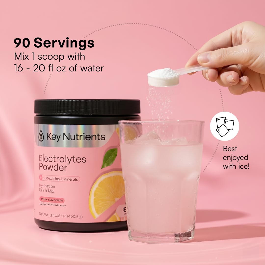 KEY NUTRIENTS etiqueta nutricional mostrando vitaminas y minerales clave