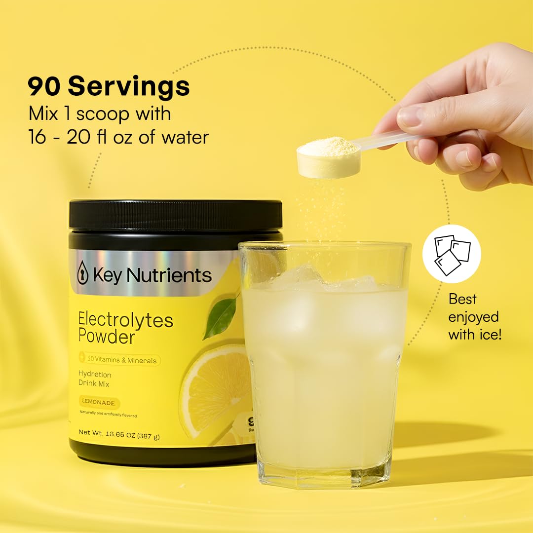 KEY NUTRIENTS envase con 90 porciones para uso prolongado y ahorro