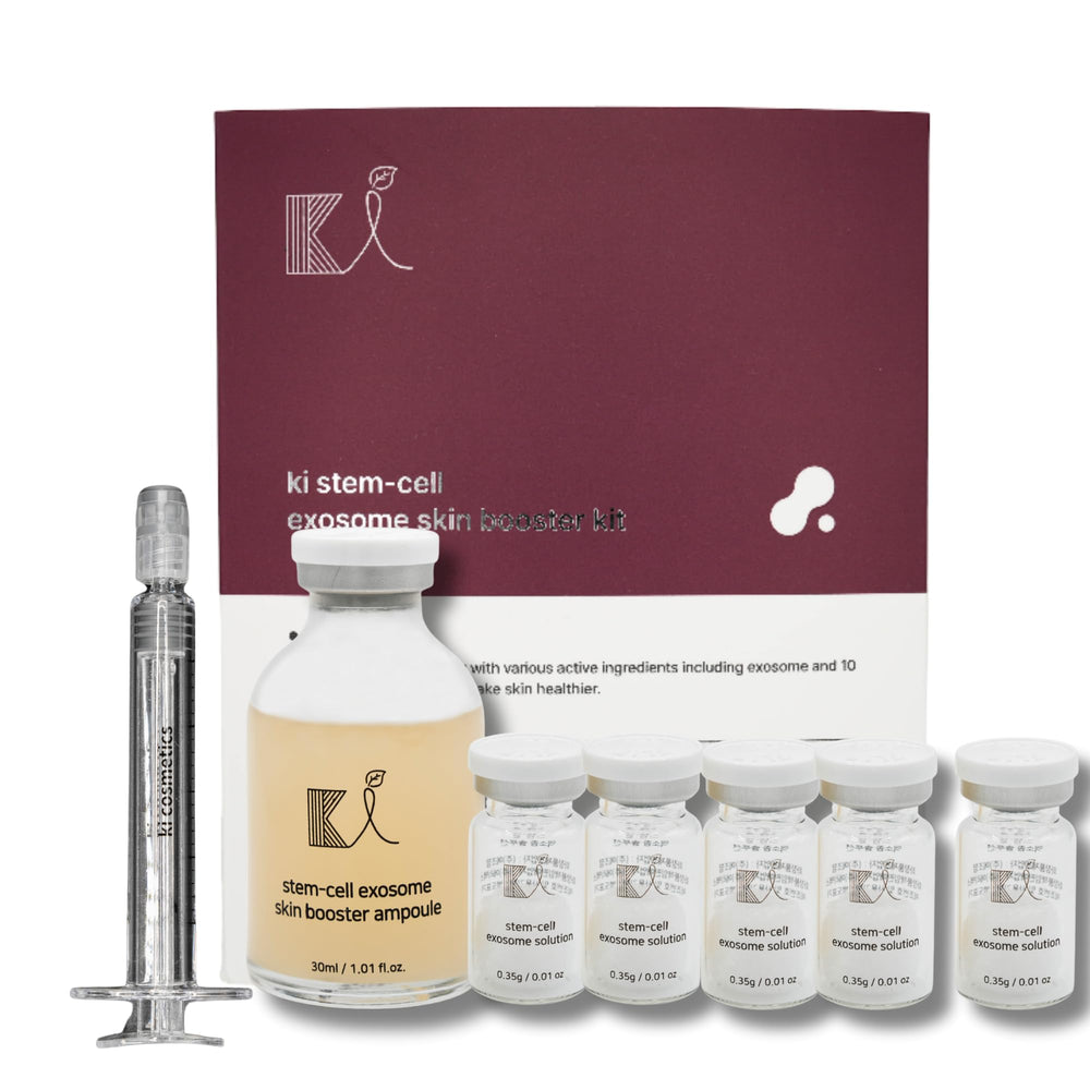 ki cosmetics ampolla kit frontal mostrando envase y viales, transmite confianza
