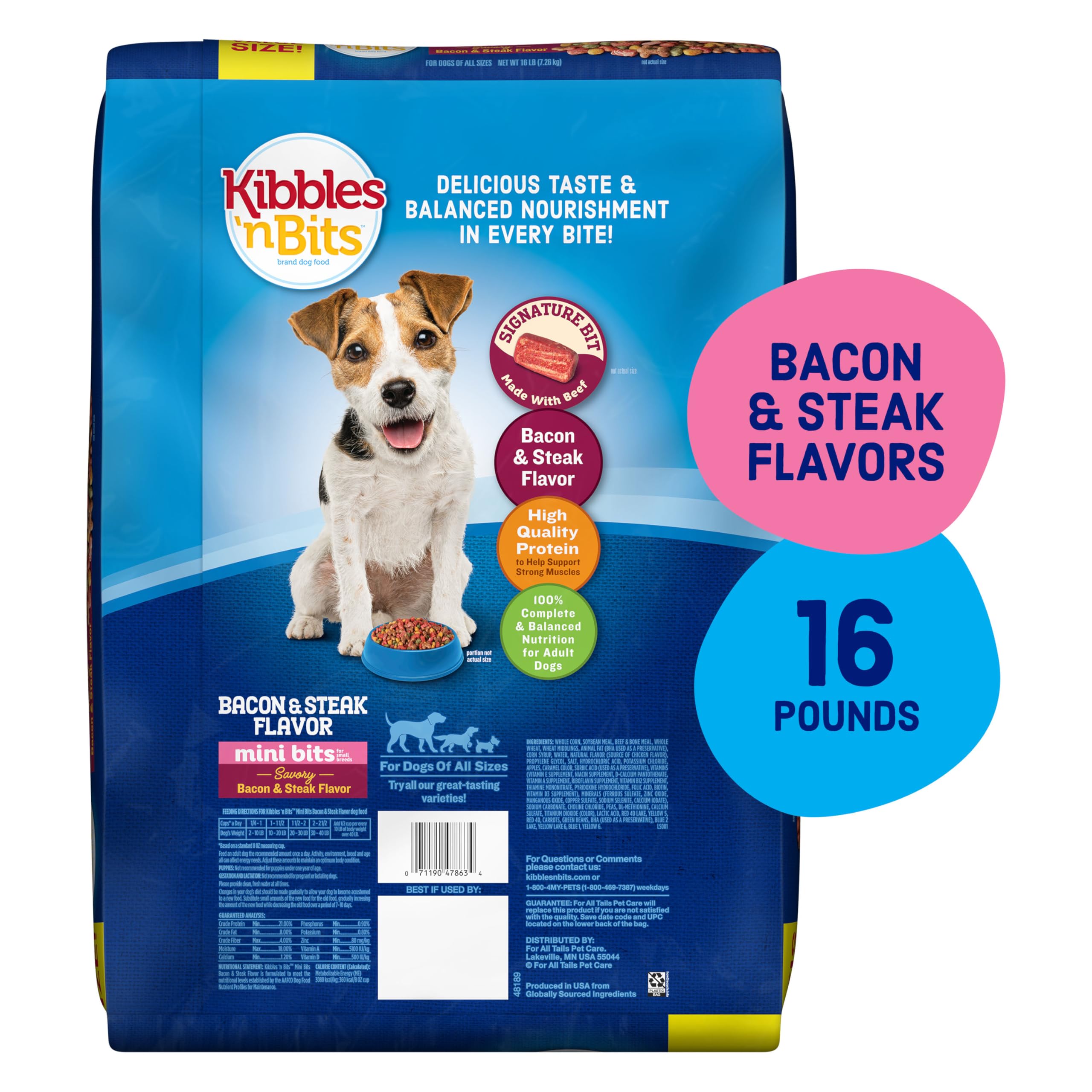 Kibbles 'n Bits detalle de croquetas pequeñas que facilitan la masticación