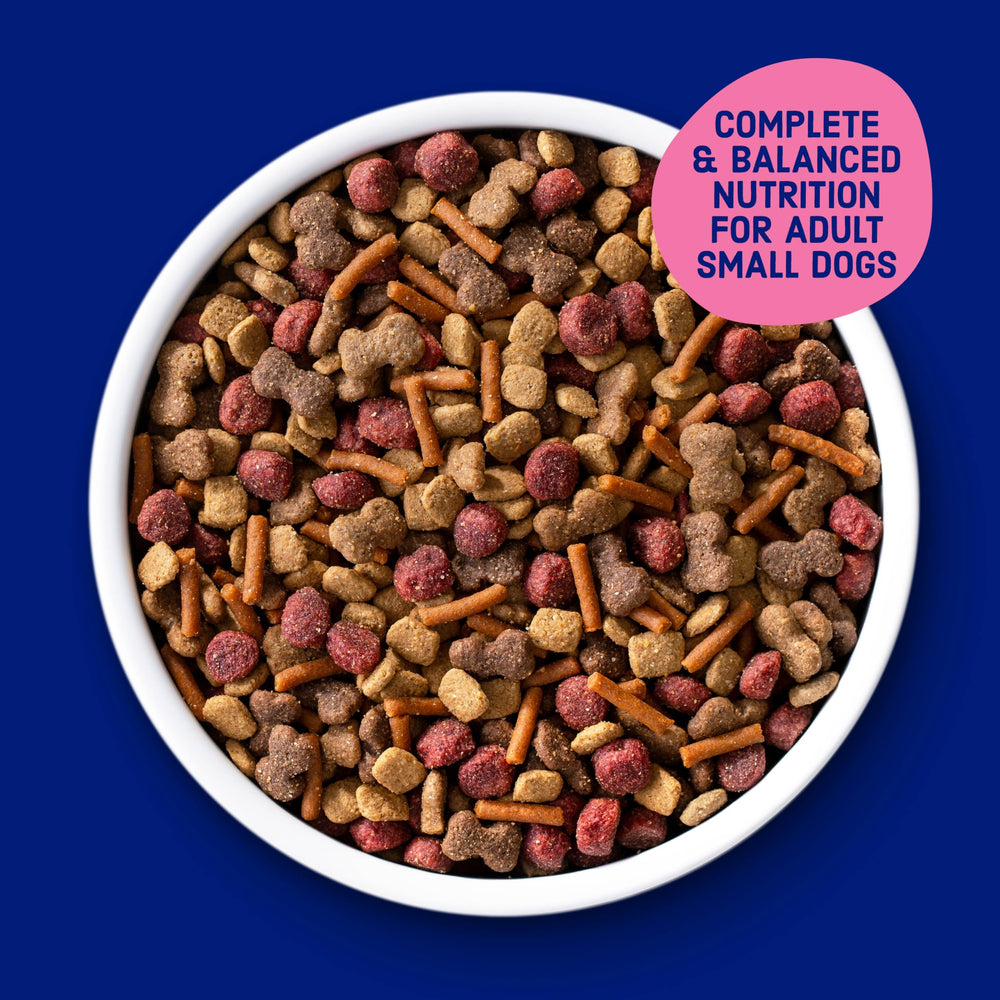 Kibbles 'n Bits croquetas servidas en comedero listas para el consumo