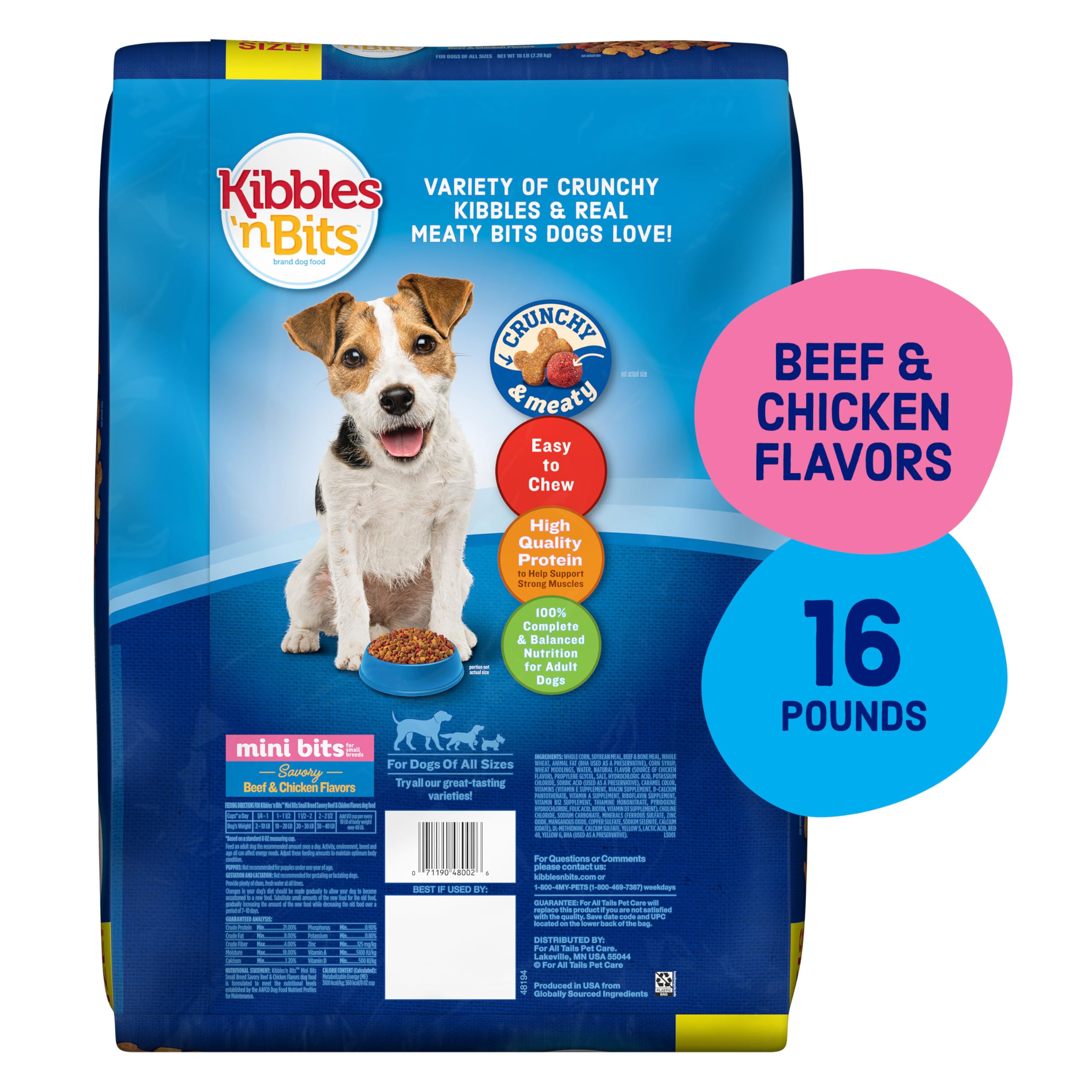 Kibbles 'n Bits primer plano de croqueta pequeño texturado para masticación fácil