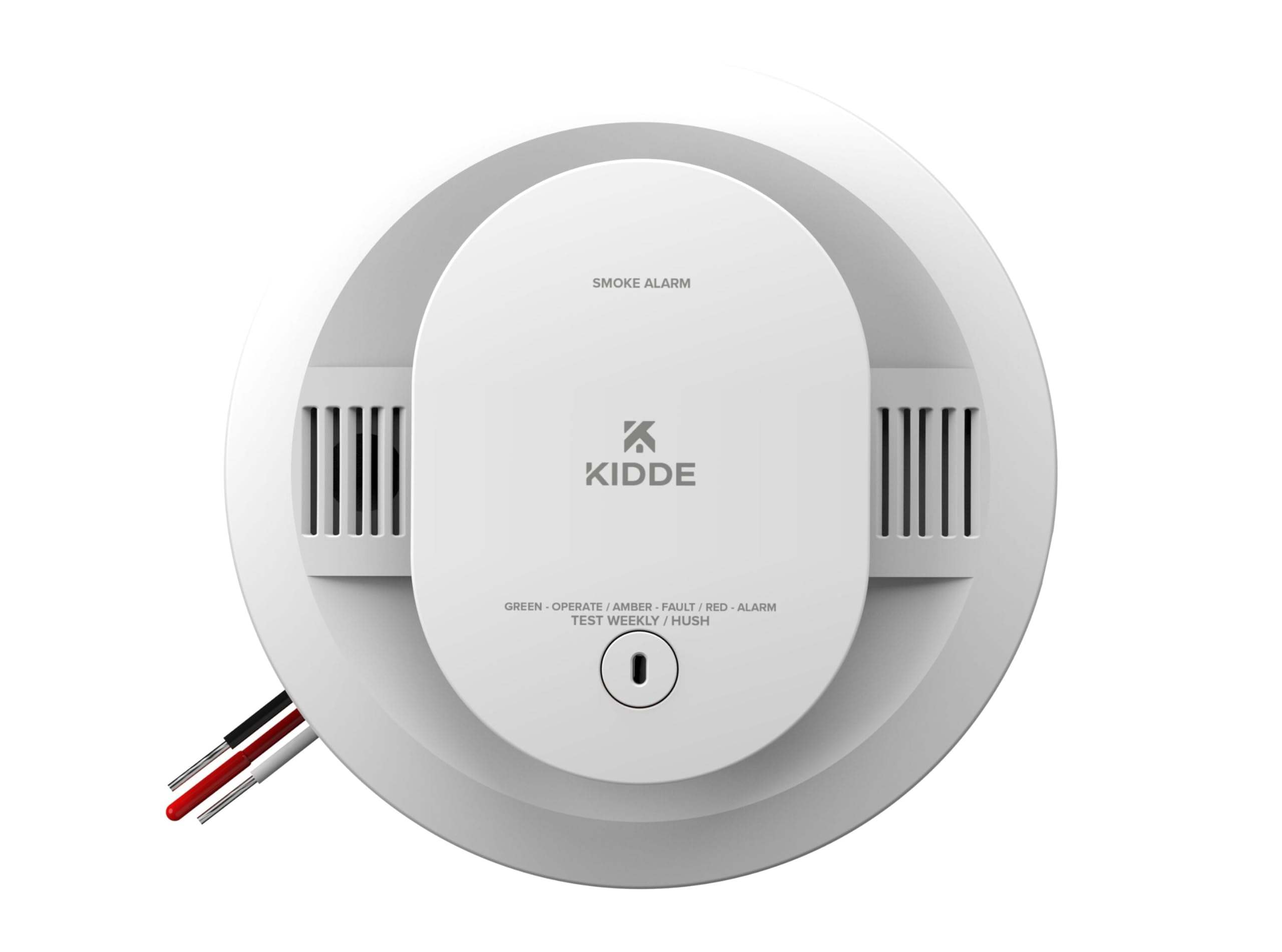 Kidde 20SAR vista frontal mostrando diseño y orificios del sensor para seguridad
