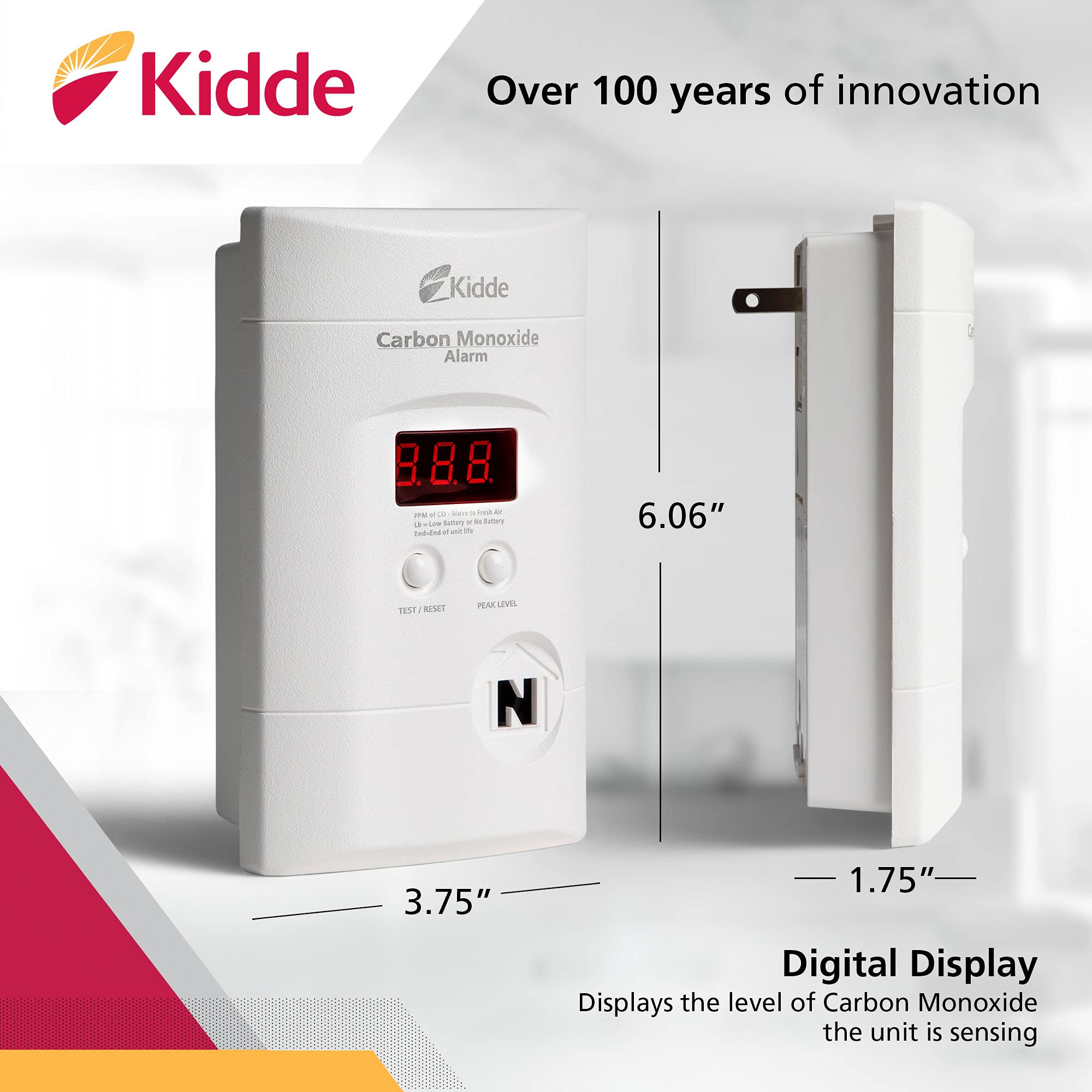 Kidde detalle del sensor electroquímico que ofrece detección precisa