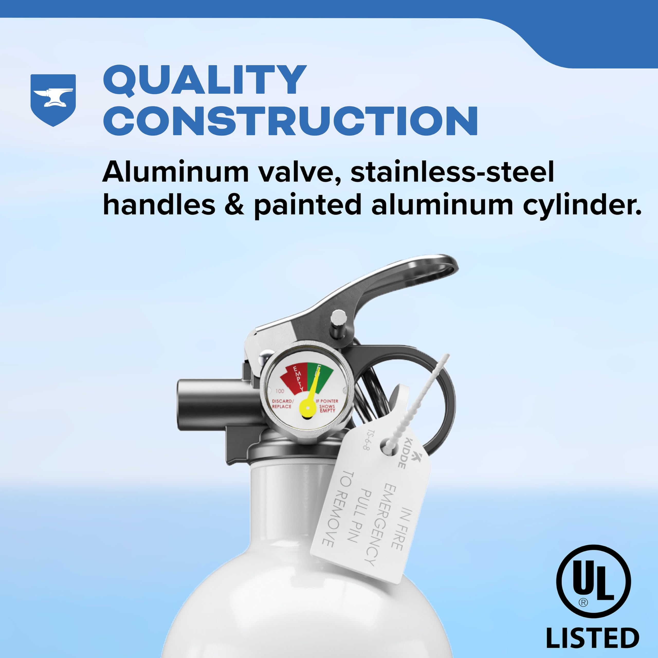 Kidde Mariner textura de aluminio resistente a la corrosión y durabilidad