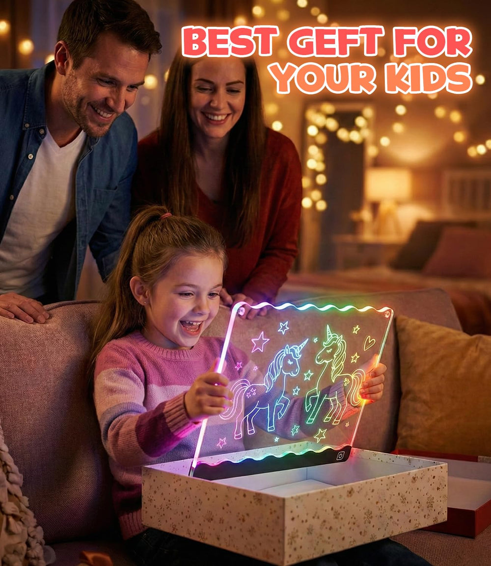 KiddyFunpals pizarra iluminada como luz nocturna en habitación