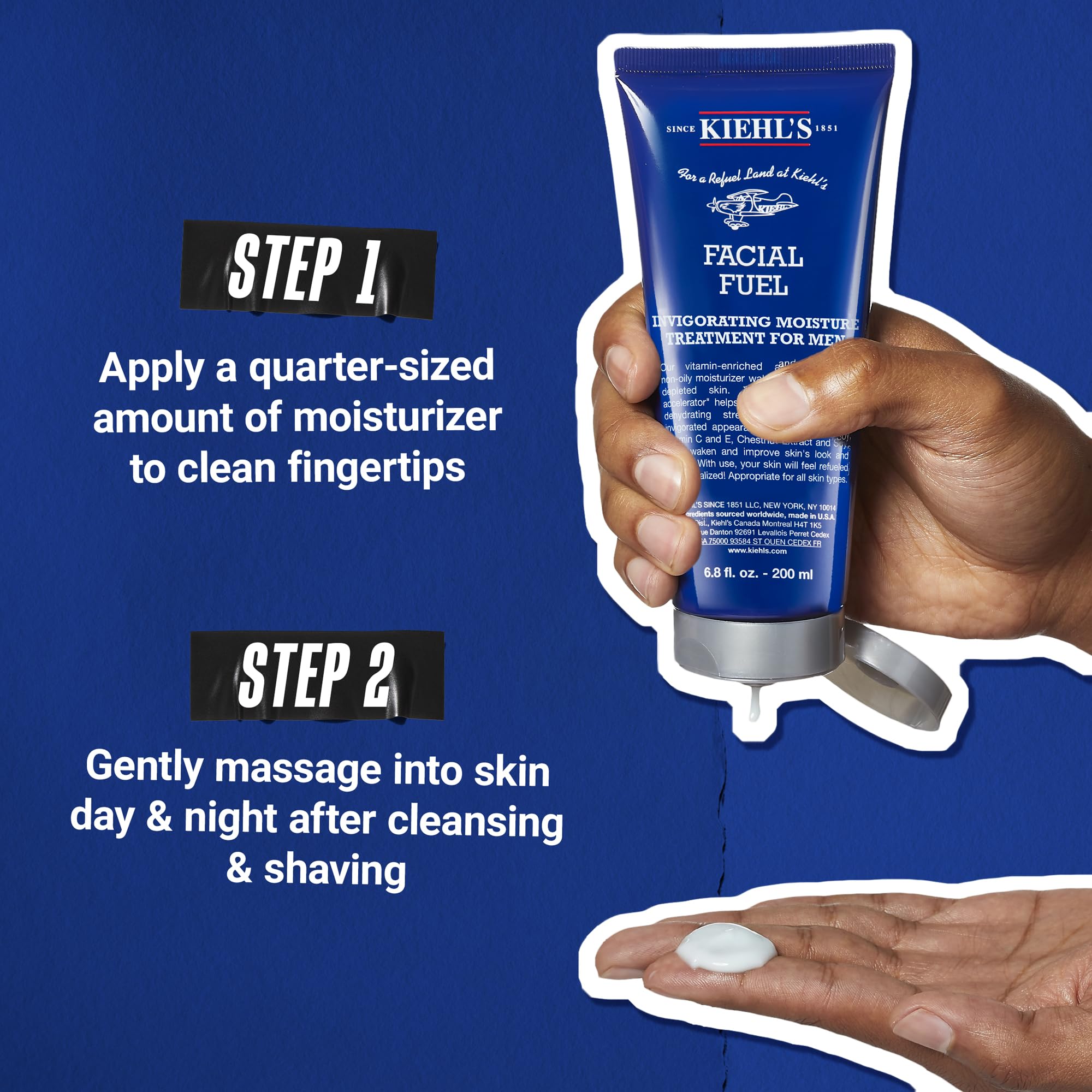 Kiehl's uso como aftershave mostrando piel calmada