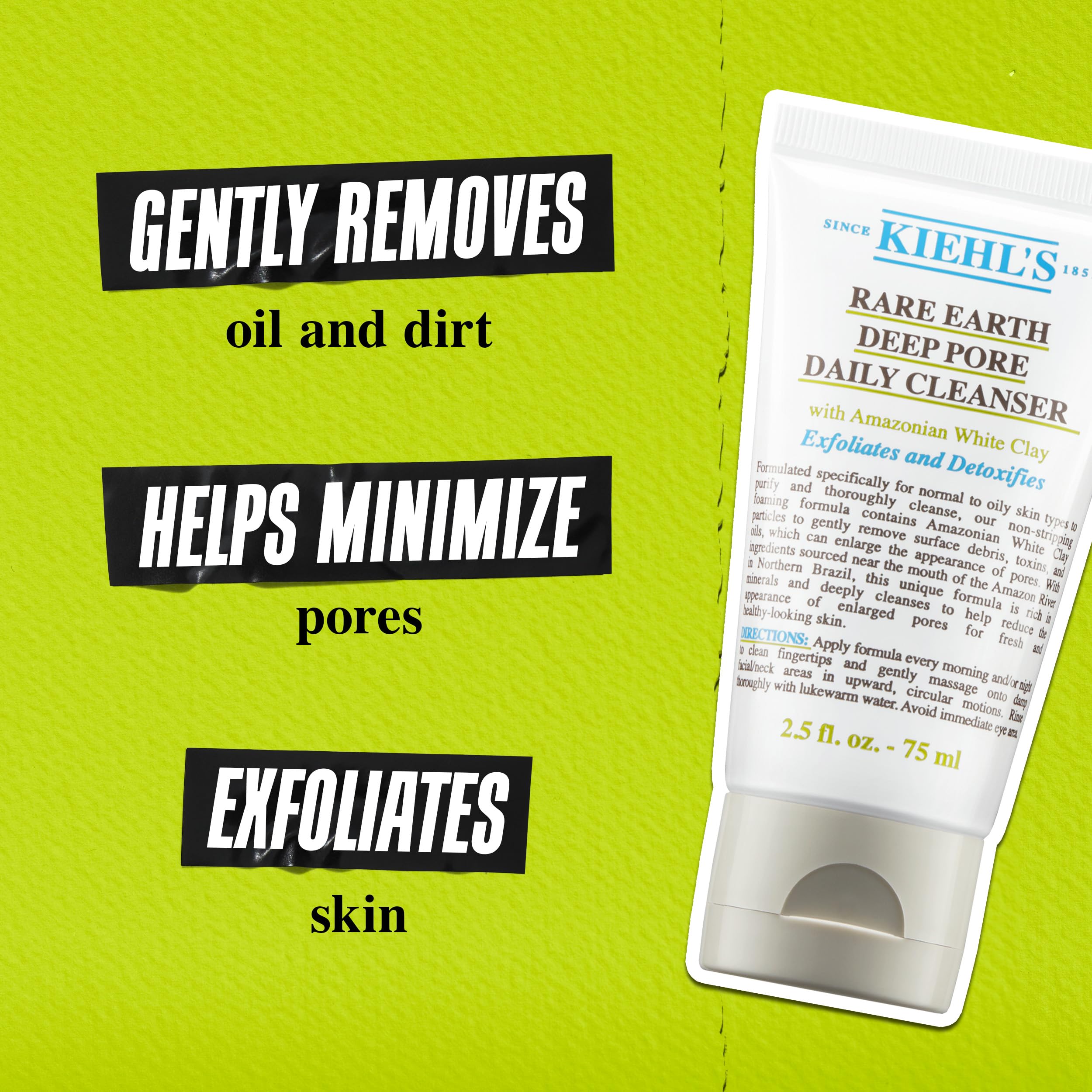 Kiehl's etiqueta con ingredientes clave para comprender beneficios