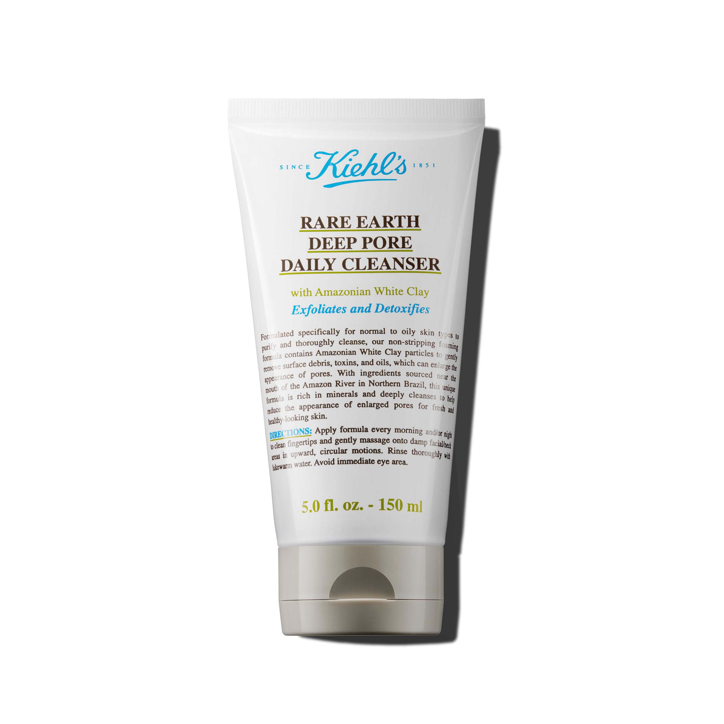 Kiehl's limpiador frente del envase mostrando el diseño y uso práctico