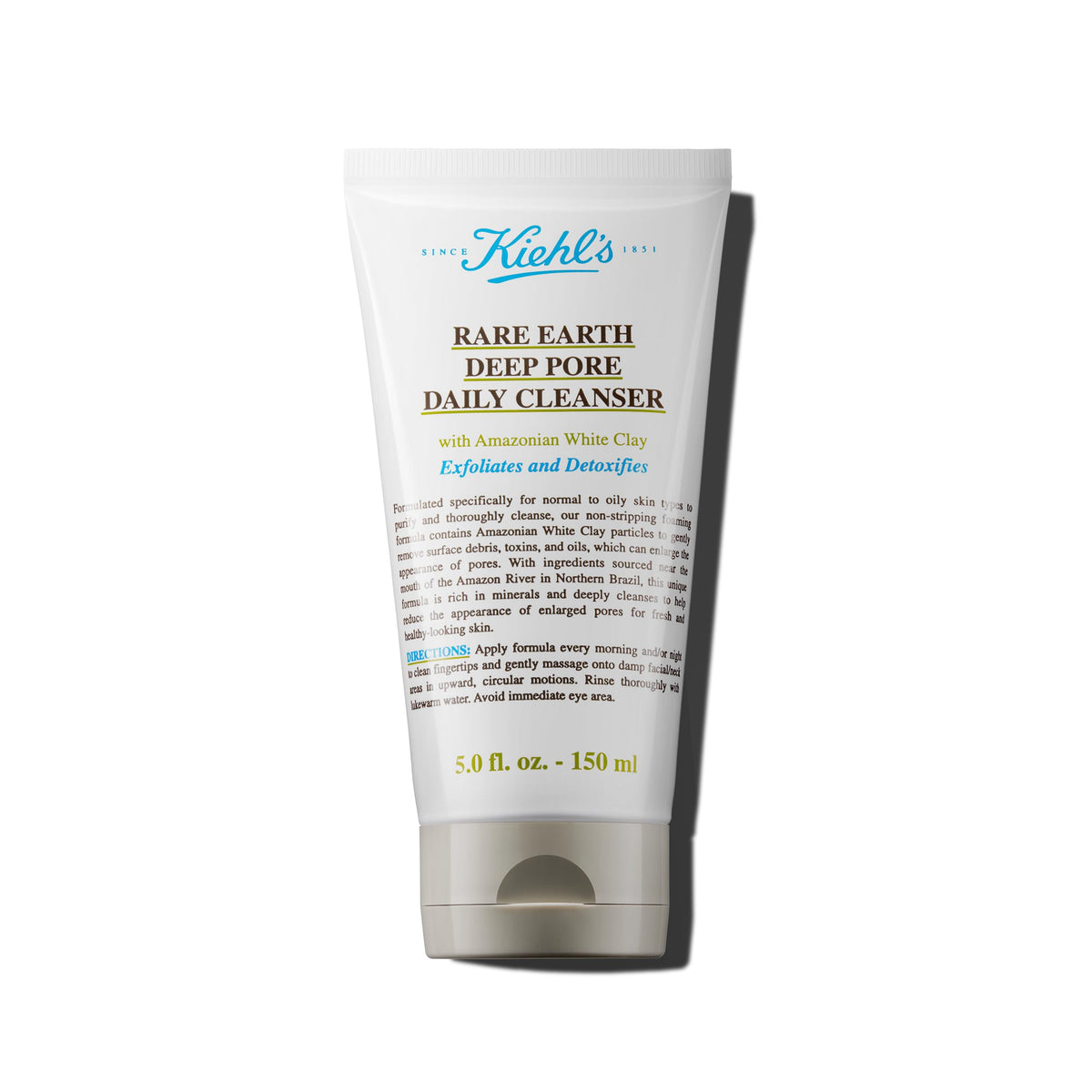Kiehl's limpiador frente del envase mostrando el diseño y uso práctico