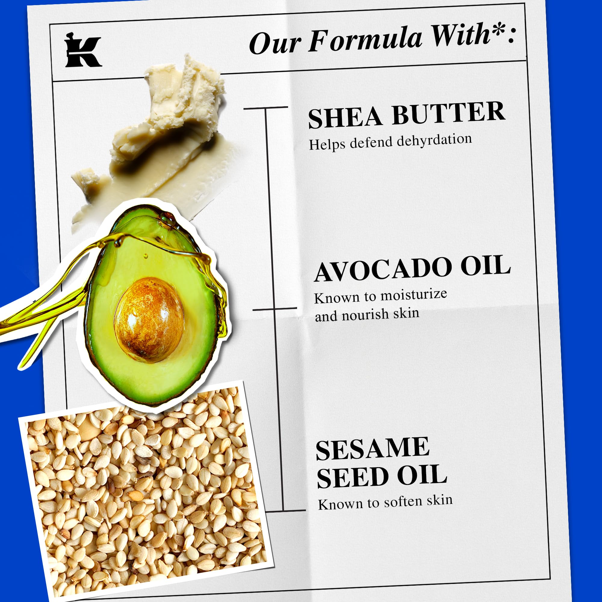 Kiehl's ingredientes aguacate, sésamo y karité para nutrición