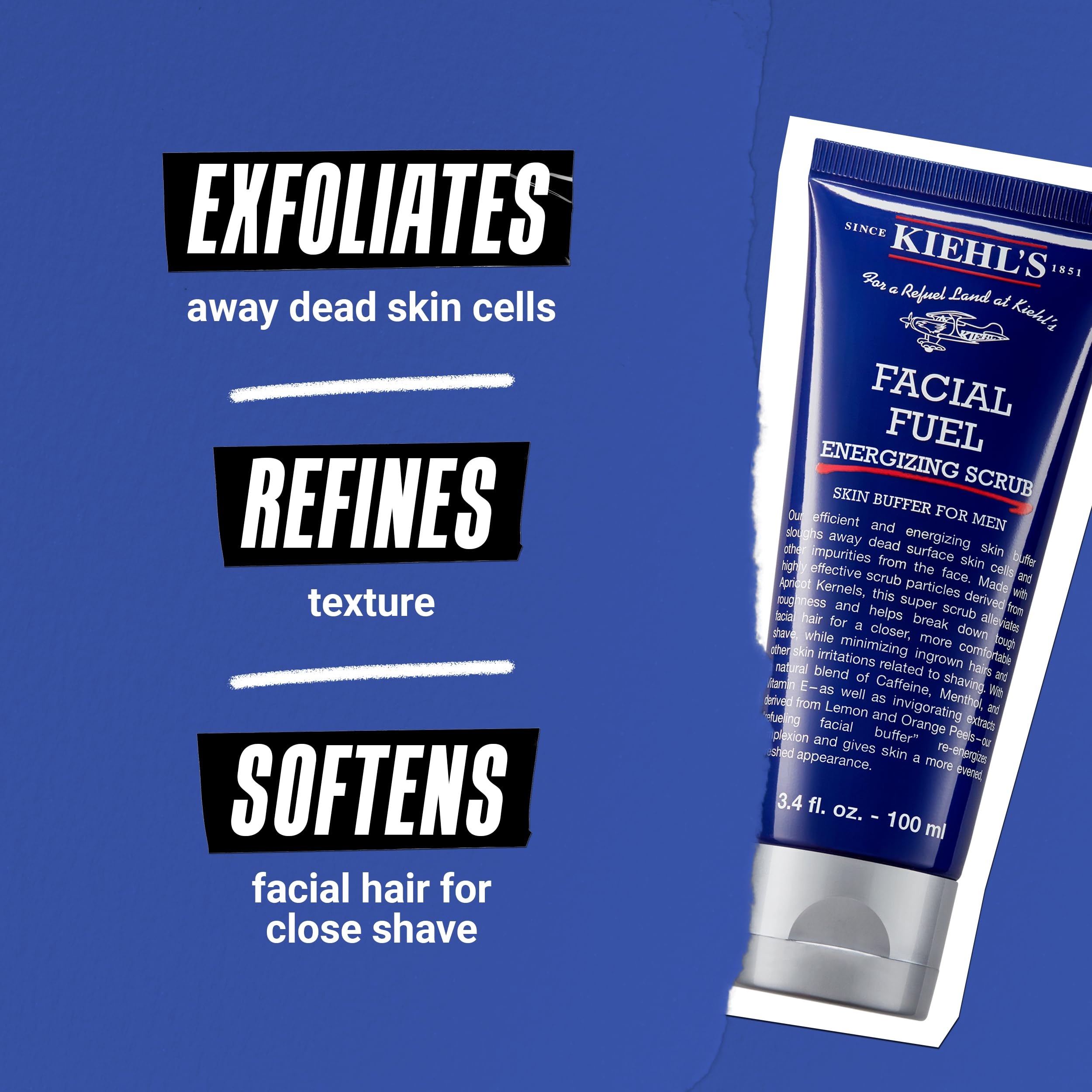 Kiehl's uso en baño mostrando aplicación antes del afeitado para suavizar