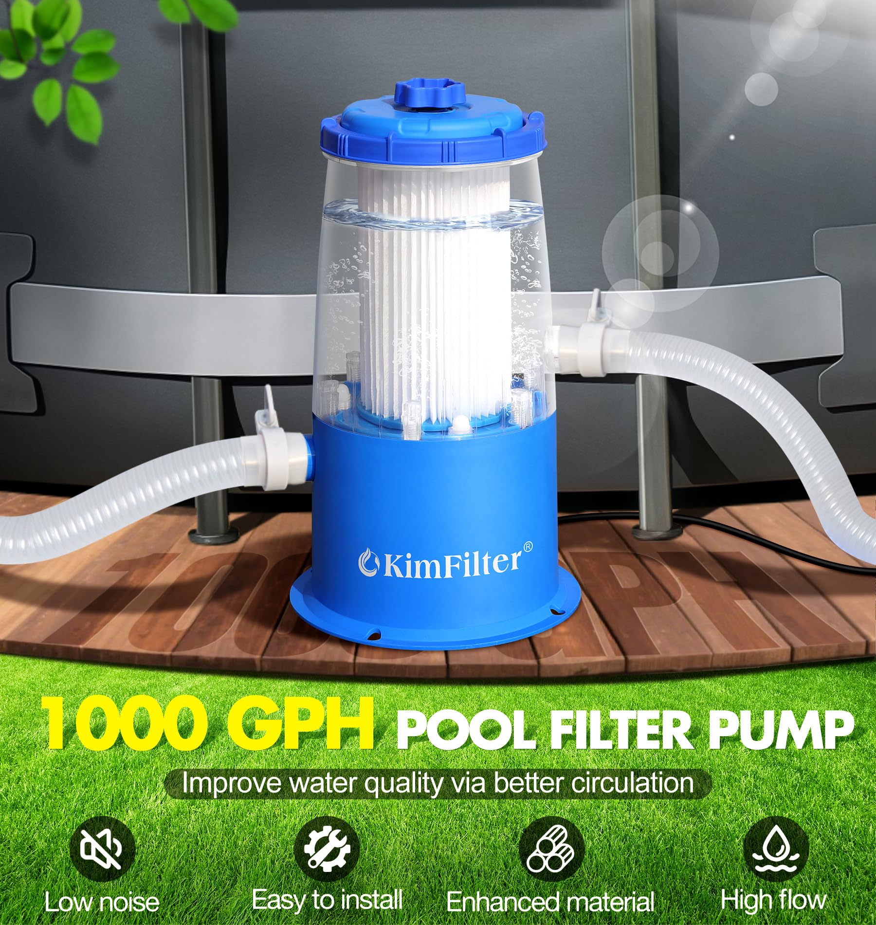KimFilter detalle de la carcasa transparente mostrando suciedad visible