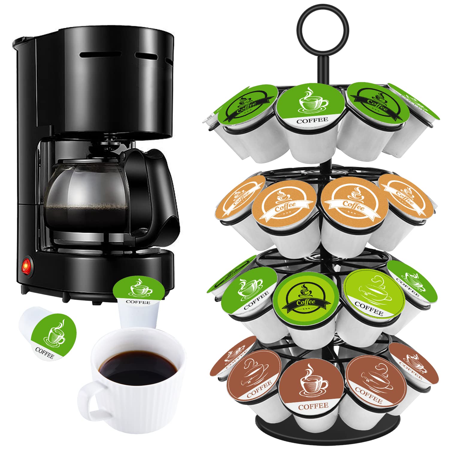 KIMIUP comparación de escala junto a cafetera para referencia de tamaño