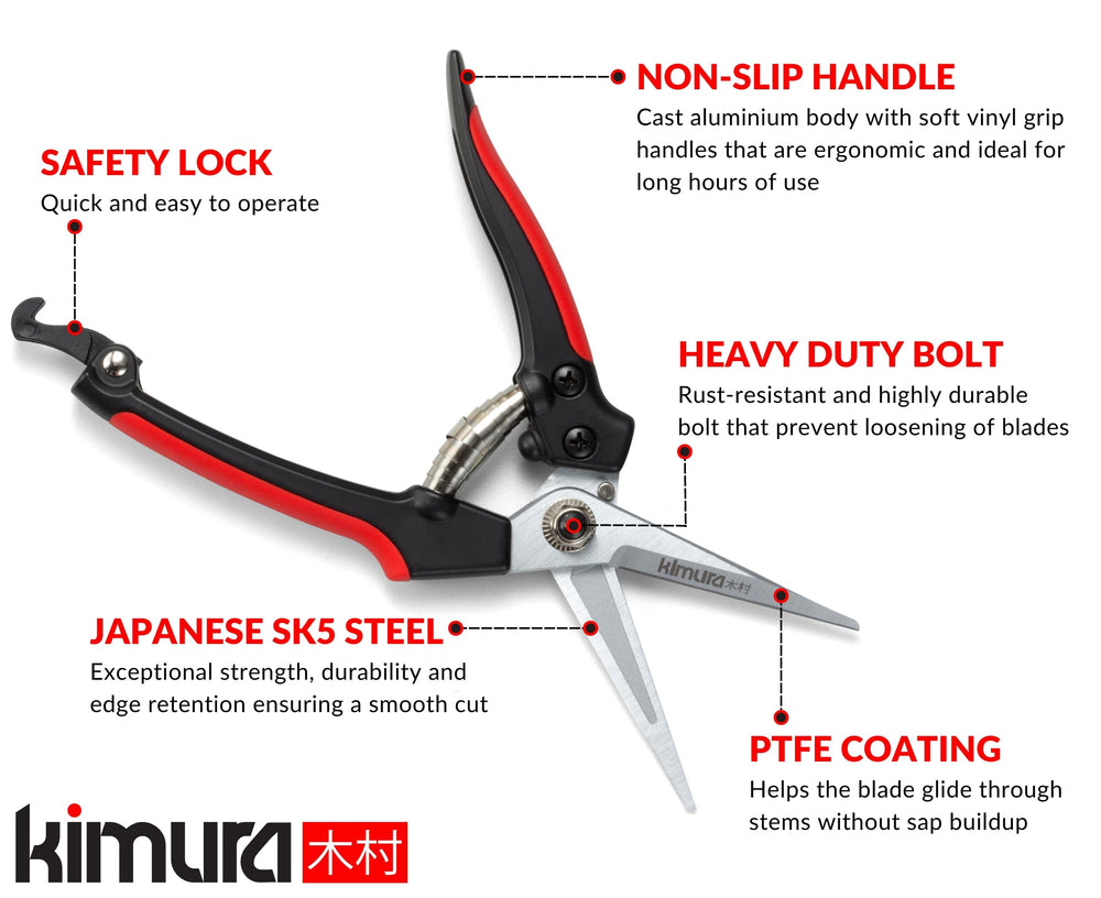 Kimura detalle de hojas SK5 mostrando corte limpio y precisión