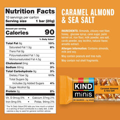 KIND individually wrapped mini bars stacked for easy portability benefit