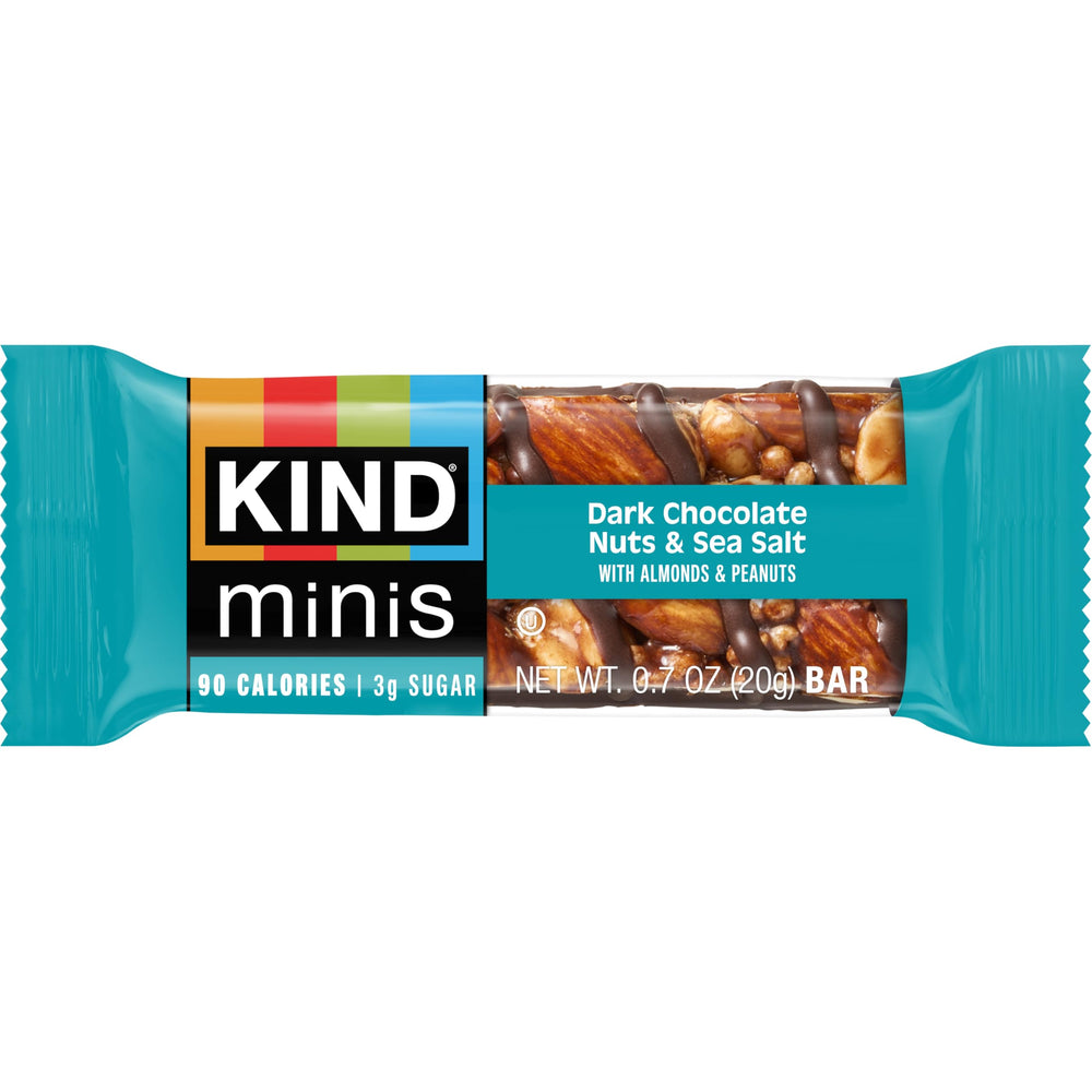 Primer plano de etiqueta KIND con ingredientes y sello sin gluten