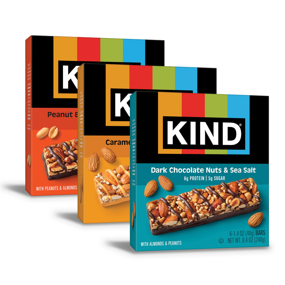 KIND paquete frontal mostrando variedad y conveniencia