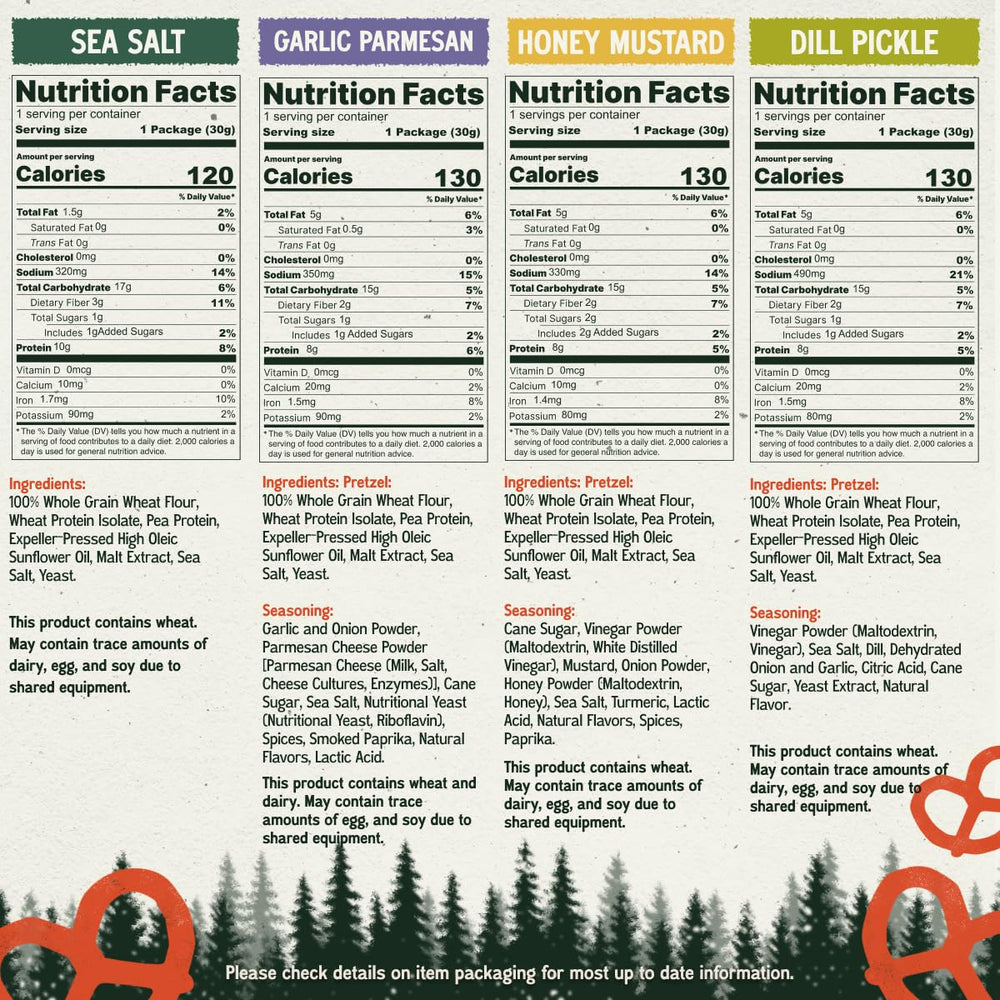 kindling etiqueta de ingredientes no-GMO y lista de nutrientes clara