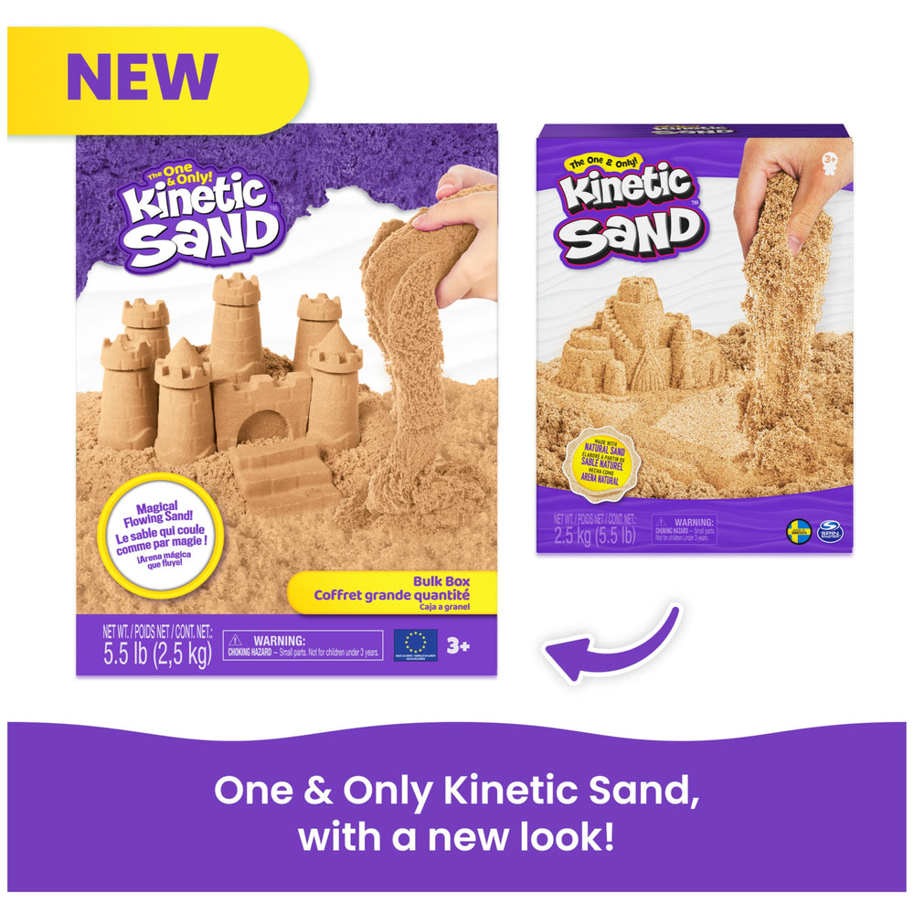 Kinetic Sand rellenando caja sensorial para actividades educativas