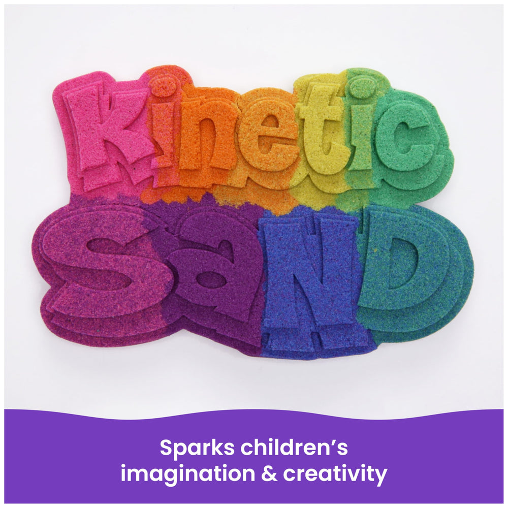 Kinetic Sand junto a objetos para comparar tamaño y cantidad útil