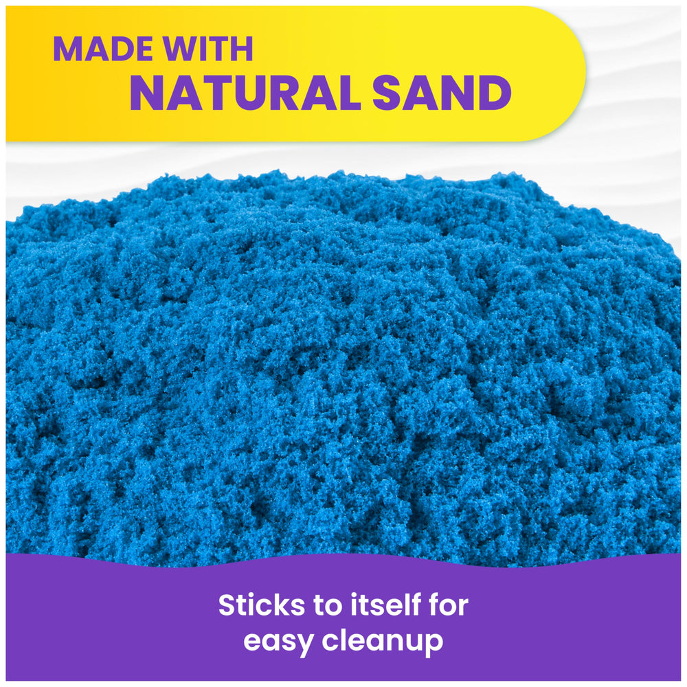 Kinetic Sand con moldes y herramientas para crear formas precisas