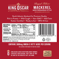 King Oscar detalle de filete de caballa sin piel ni espinas, textura delicada