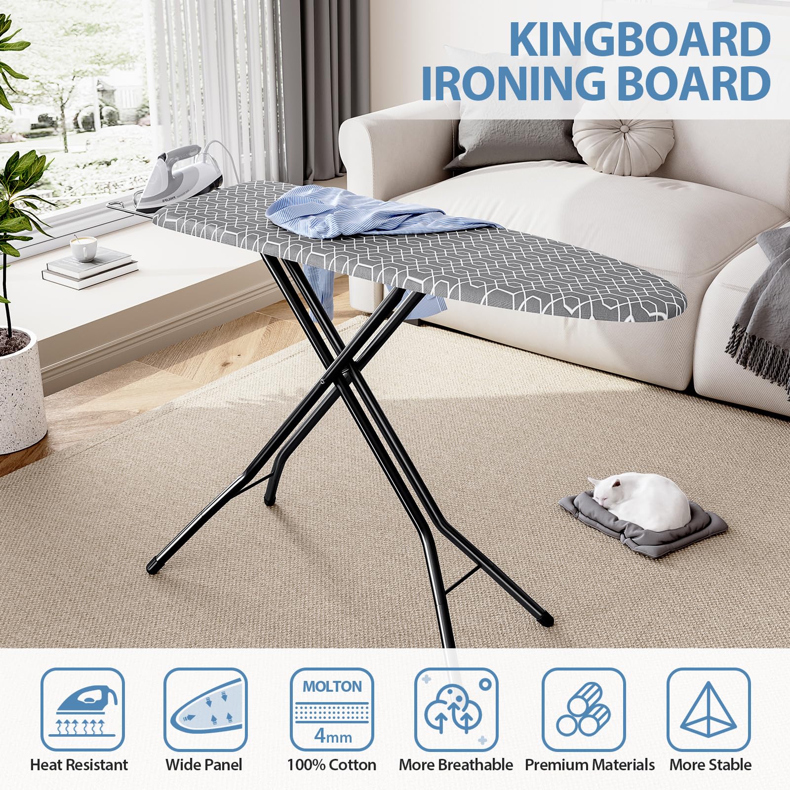 KINGBOARD tabla plegada en posición compacta para ahorro de espacio