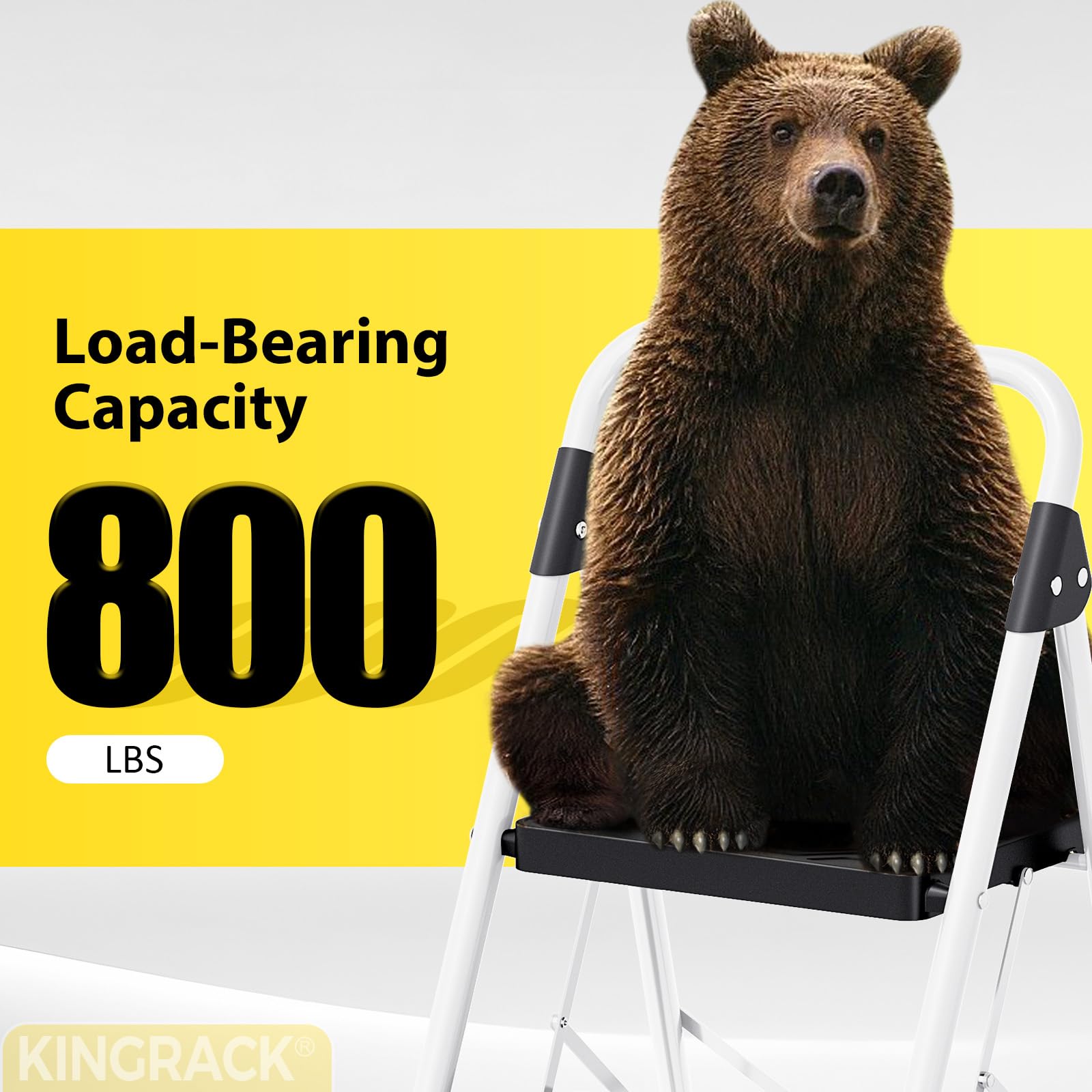 KINGRACK detalle del cierre ergonómico que asegura la escalera