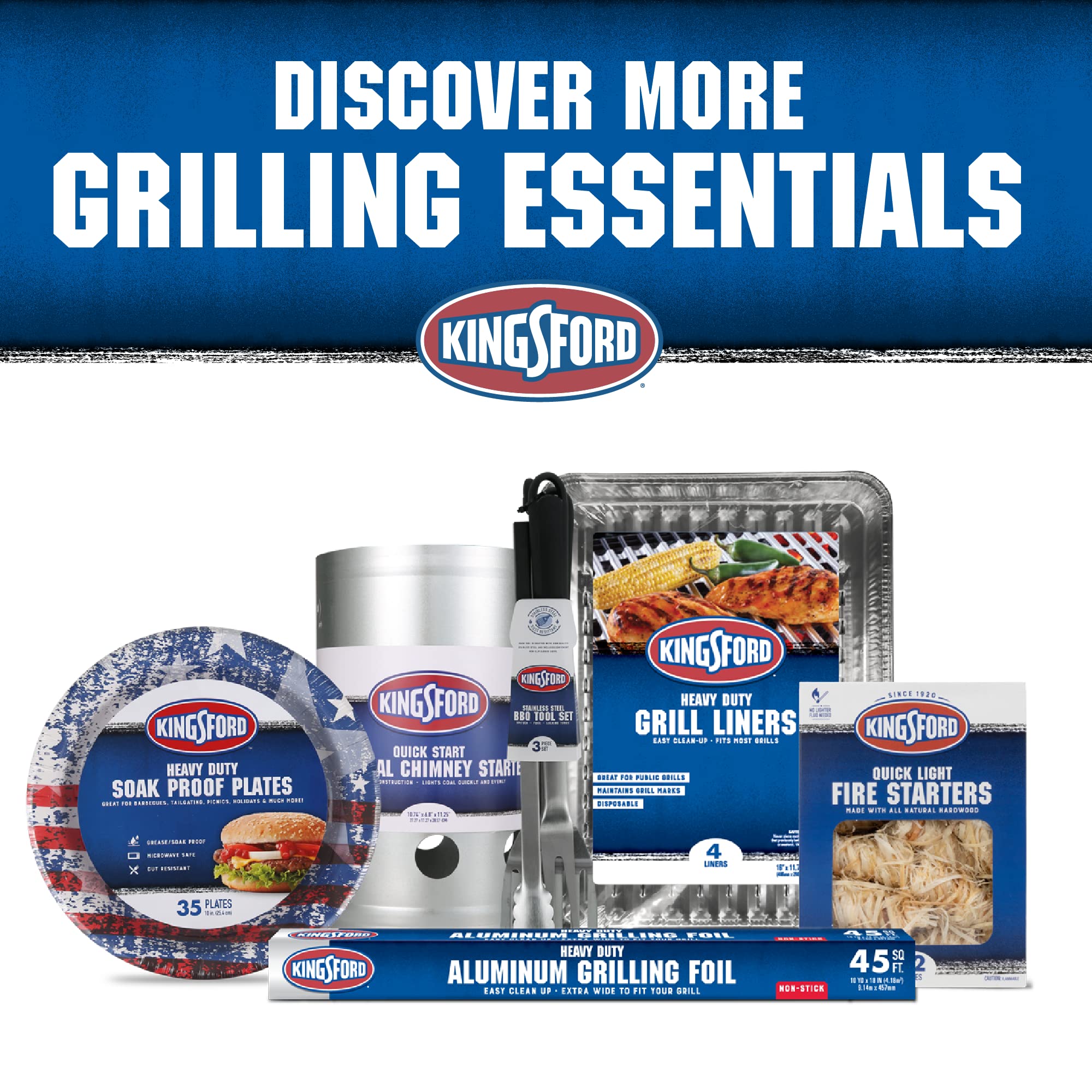 Kingsford forro en escena de tailgate práctico para cocinar fuera