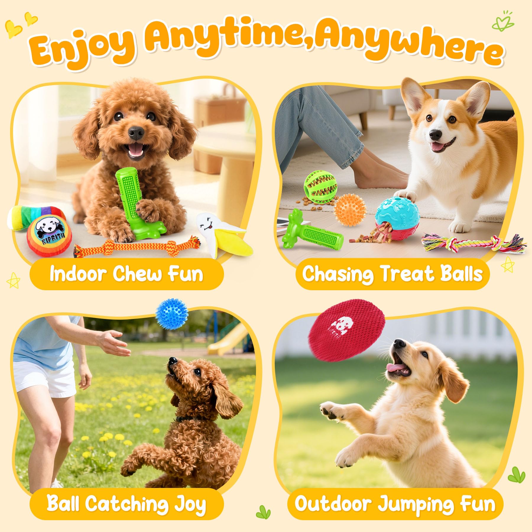 KIPRITII peluches chirriantes que estimulan juego interactivo