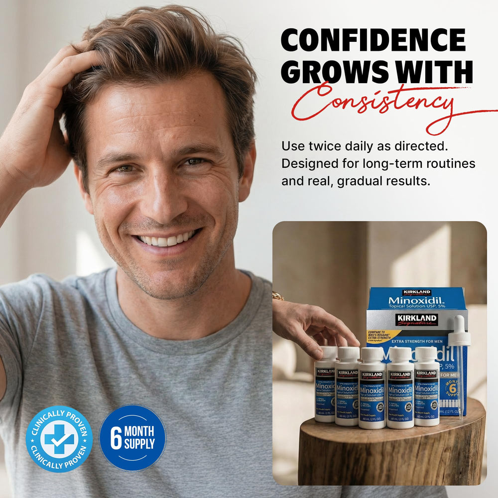 KIRKLAND producto sobre estante de baño en ambiente de uso real