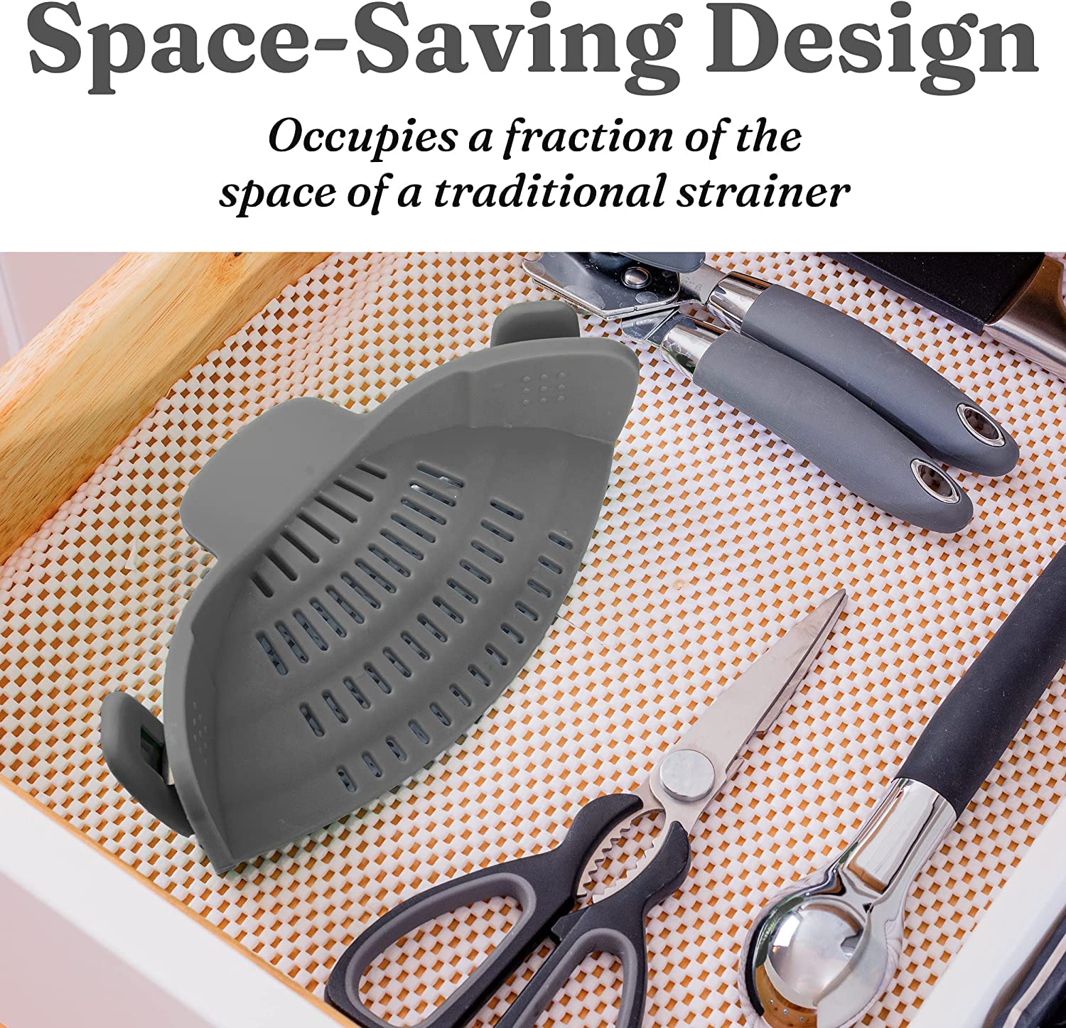 Kitchen Gizmo primer plano de orificios que facilitan drenaje rápido