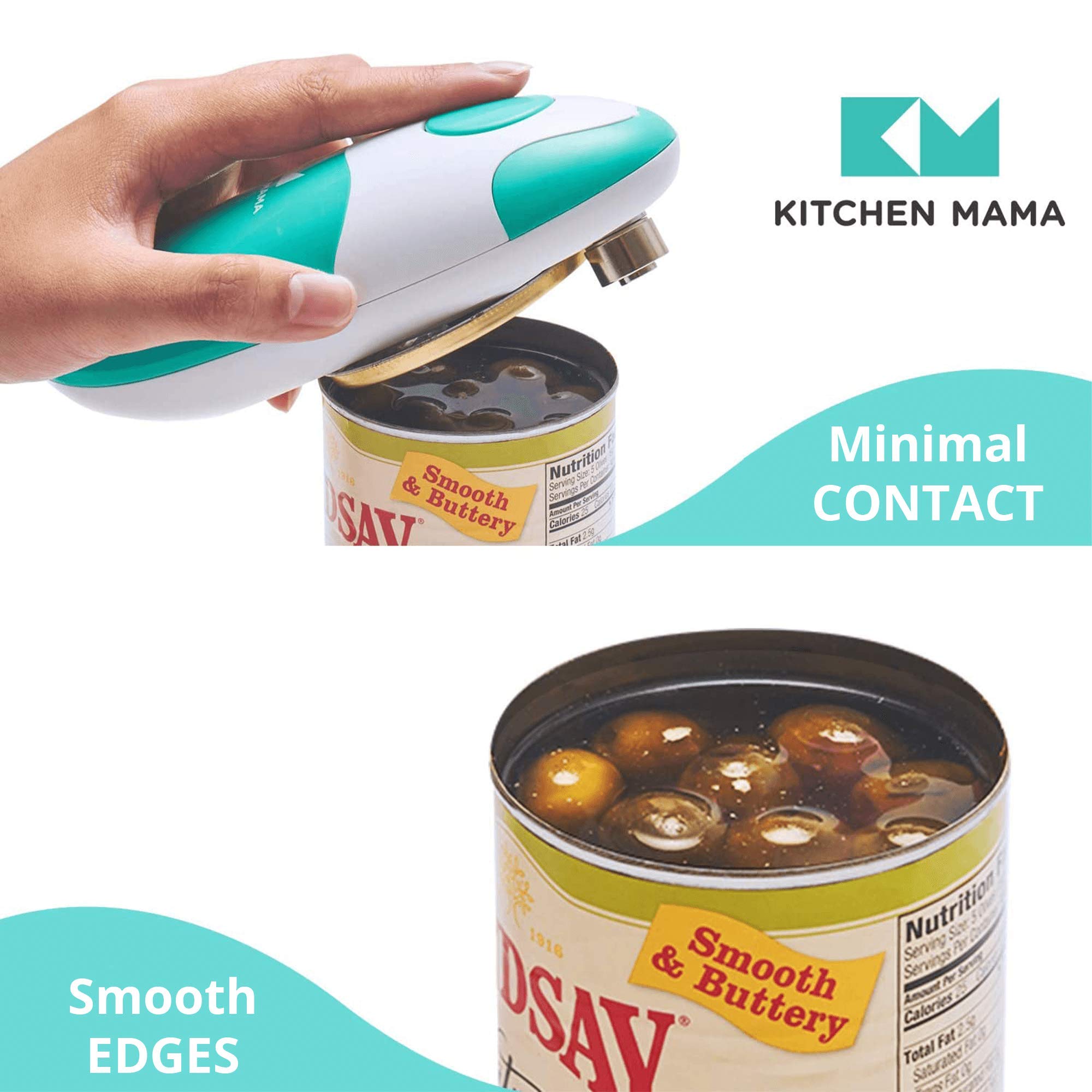 Kitchen Mama en uso abriendo una lata fácilmente, ahorro de esfuerzo