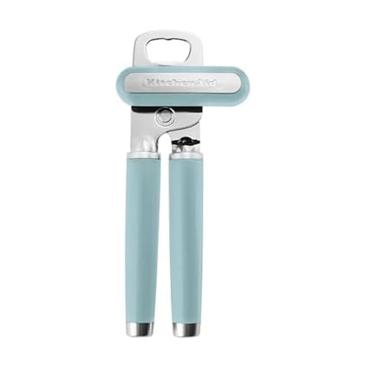 KitchenAid abrelatas frontal mostrando diseño resistente y uso sencillo