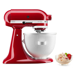 KitchenAid accesorio helado vista frontal mostrando ajuste y diseño práctico