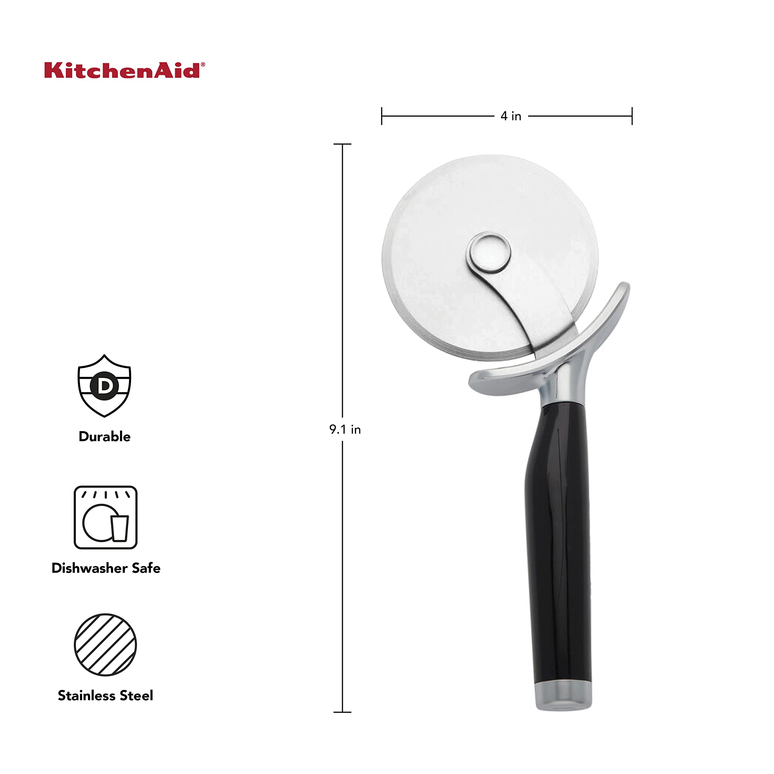 KitchenAid primer plano de la rueda de acero 430 para cortes precisos