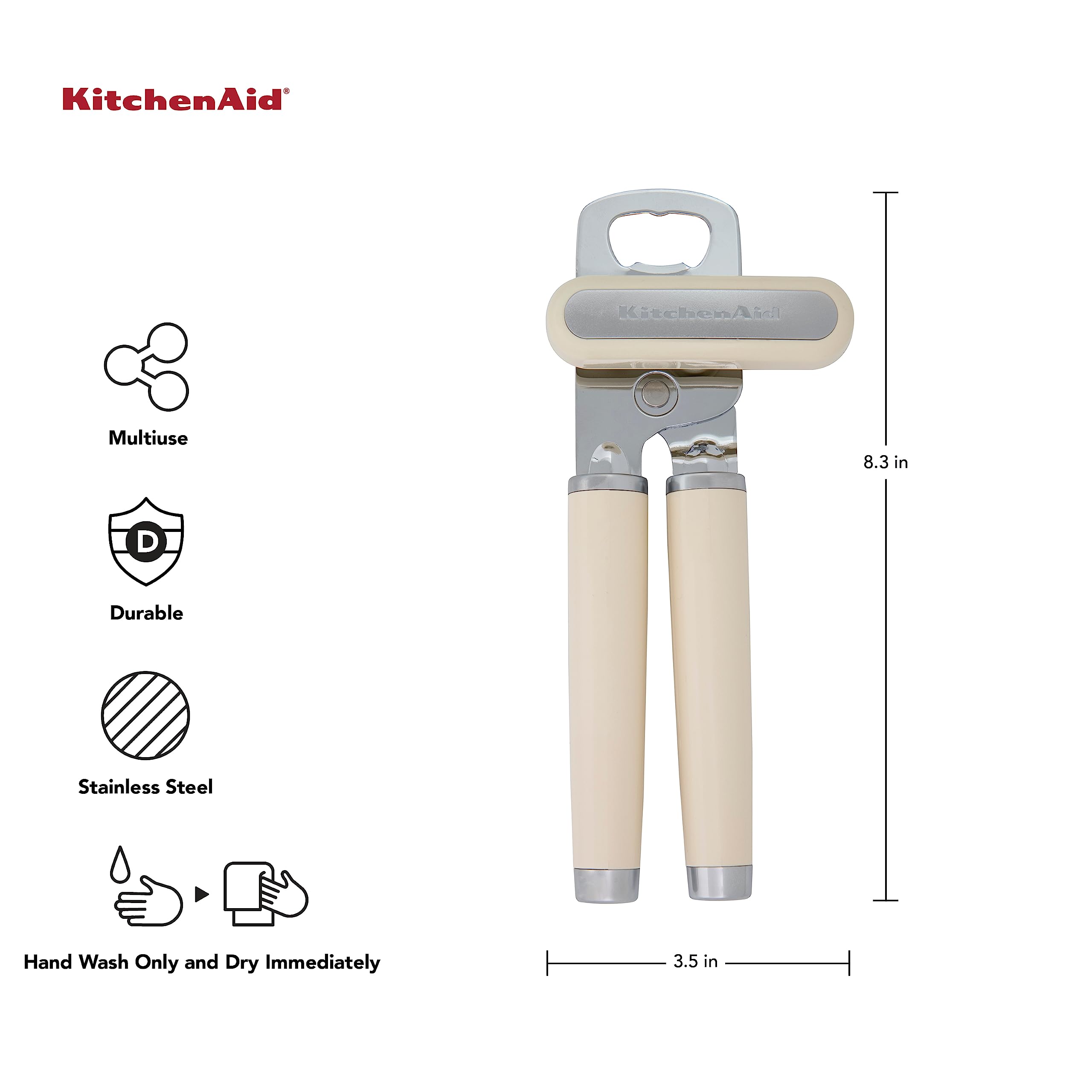 KitchenAid detalle de cuchilla de acero inoxidable para cortes suaves y limpios