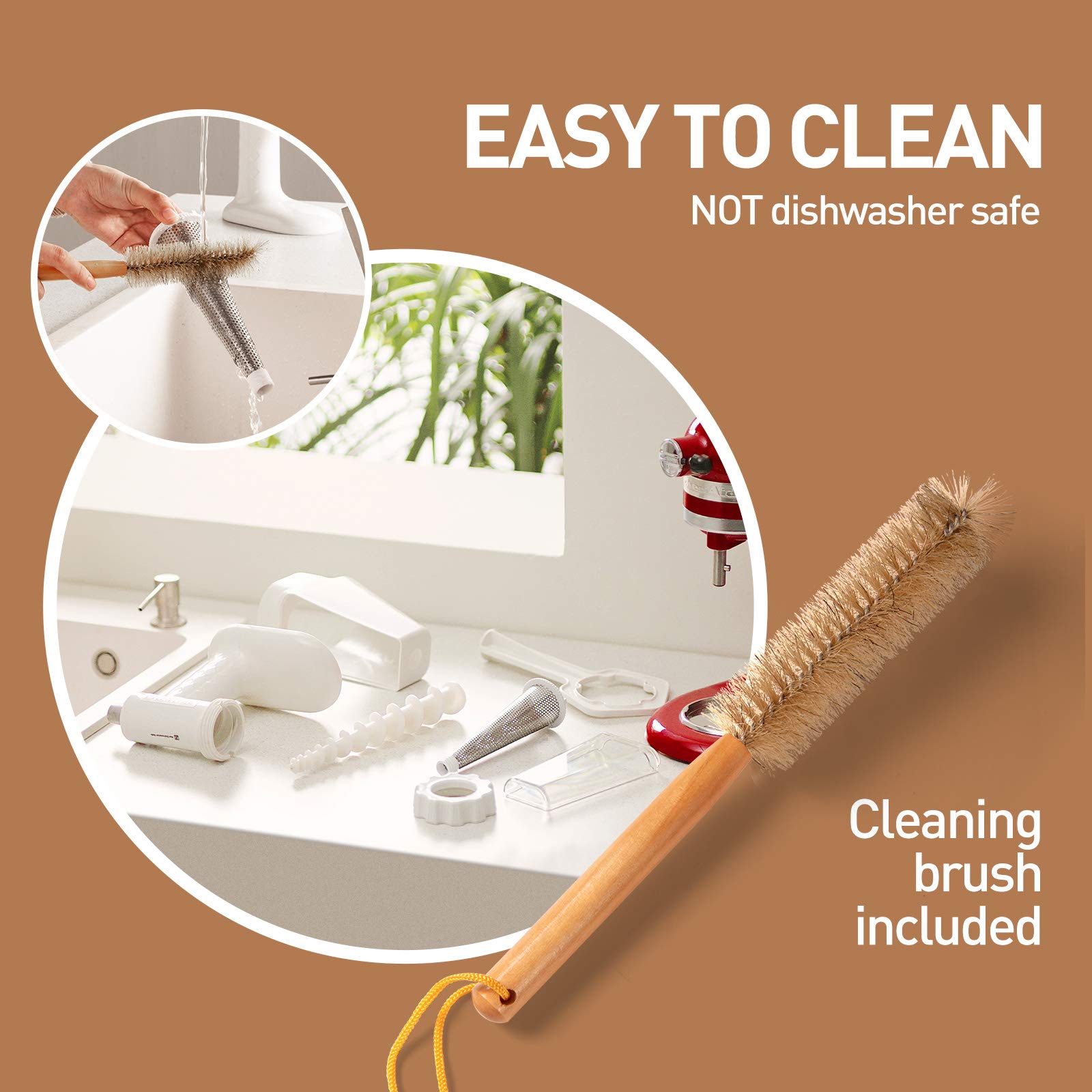 KITCHTREE cleaning brush with disassembled parts for easy hand-wash maintenance