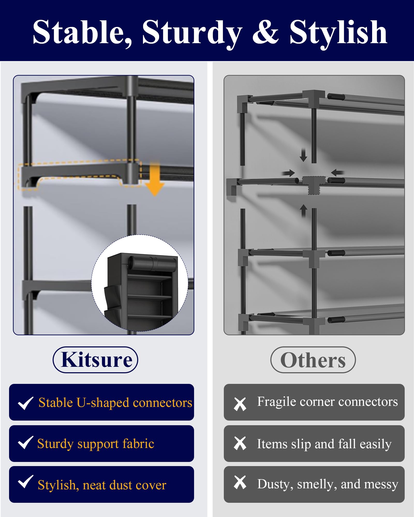 Kitsure bolsillos laterales organizando calcetines y cepillos