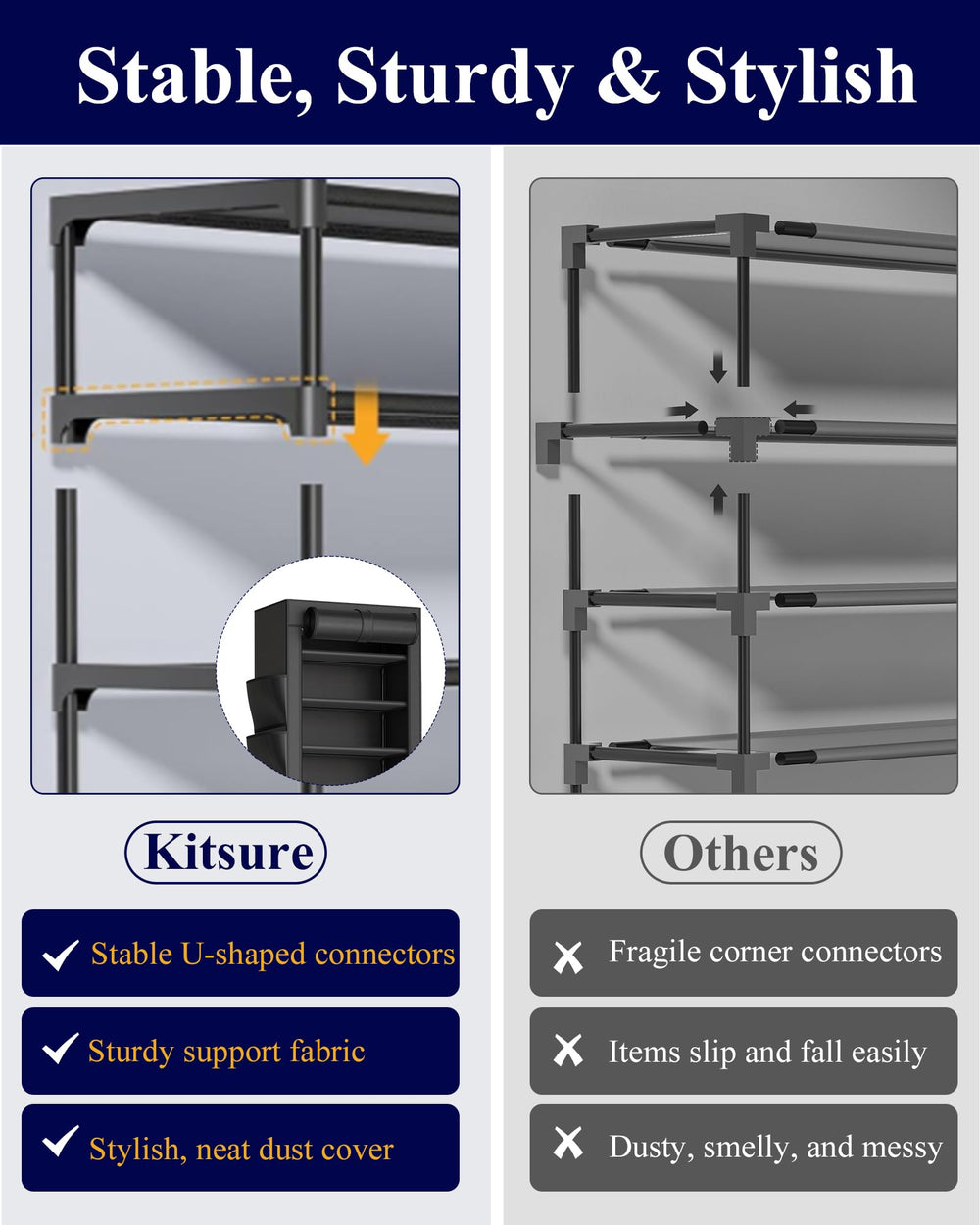Kitsure bolsillos laterales organizando calcetines y cepillos