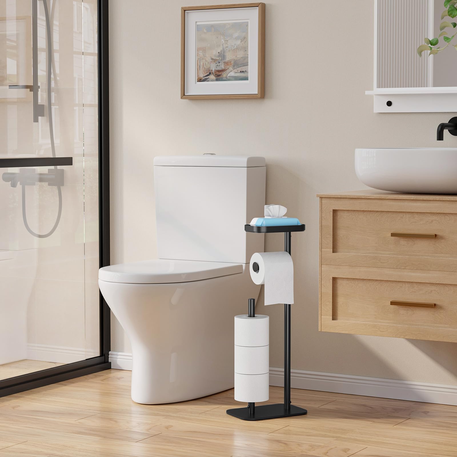 Kitsure estante superior sosteniendo un teléfono para uso práctico
