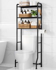 Kitsure vista frontal de la estantería sobre WC para organizar y ahorrar espacio