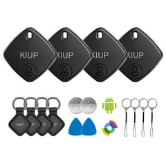 KIUP pack frontal mostrando cuatro tags para control de objetos
