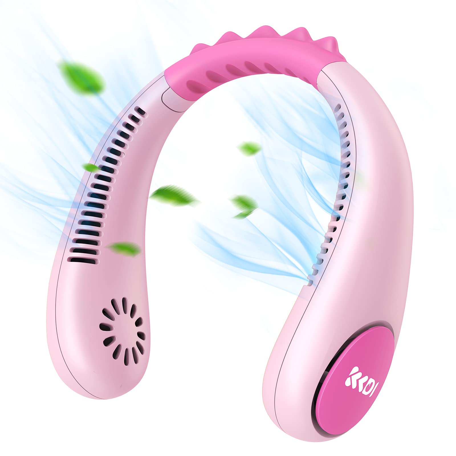 Kkdi ventilador de cuello vista frontal, compacto y cómodo para niños