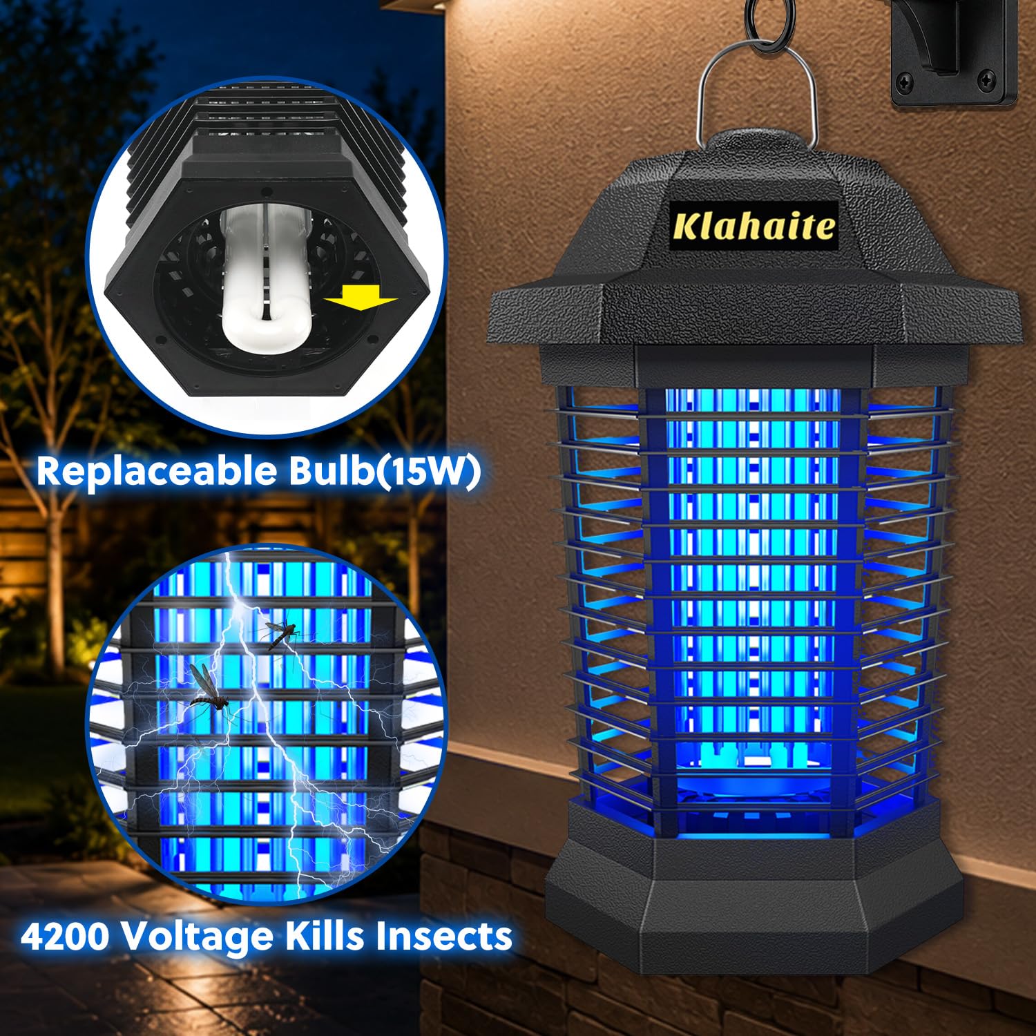 Klahaite 4.6 ft cord and 3-prong plug enabling flexible placement benefit