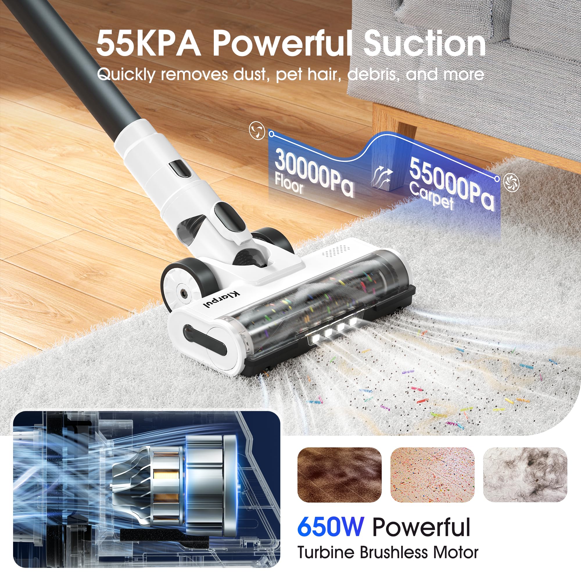 Klarpul acercamiento al motor brushless destacando potencia y eficiencia