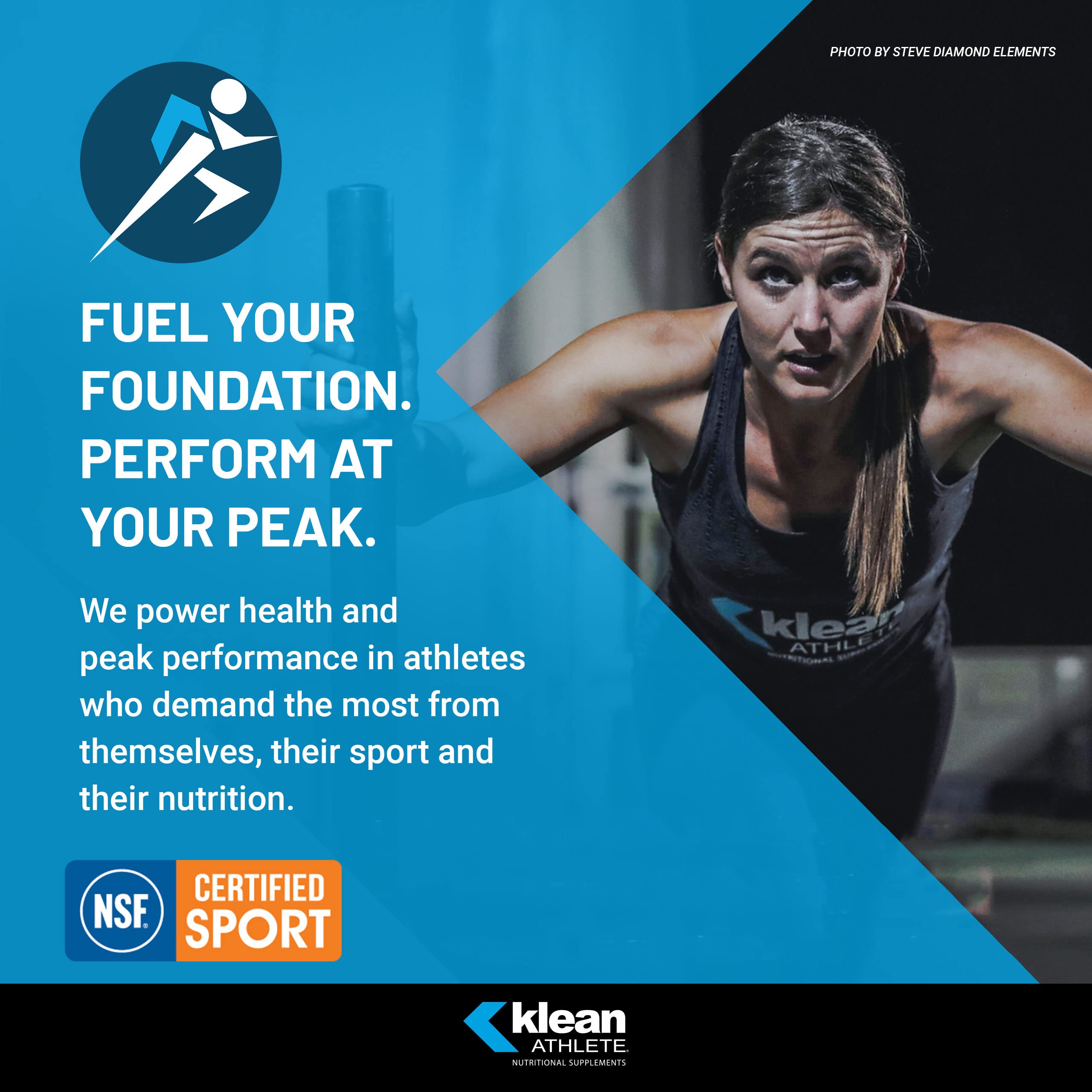 Klean Athlete envase junto a regla para comparar tamaño práctico de 11.1 onzas