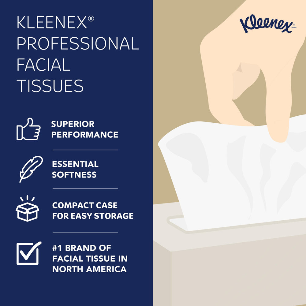 Kleenex caja plana en baño profesional manteniendo aspecto ordenado