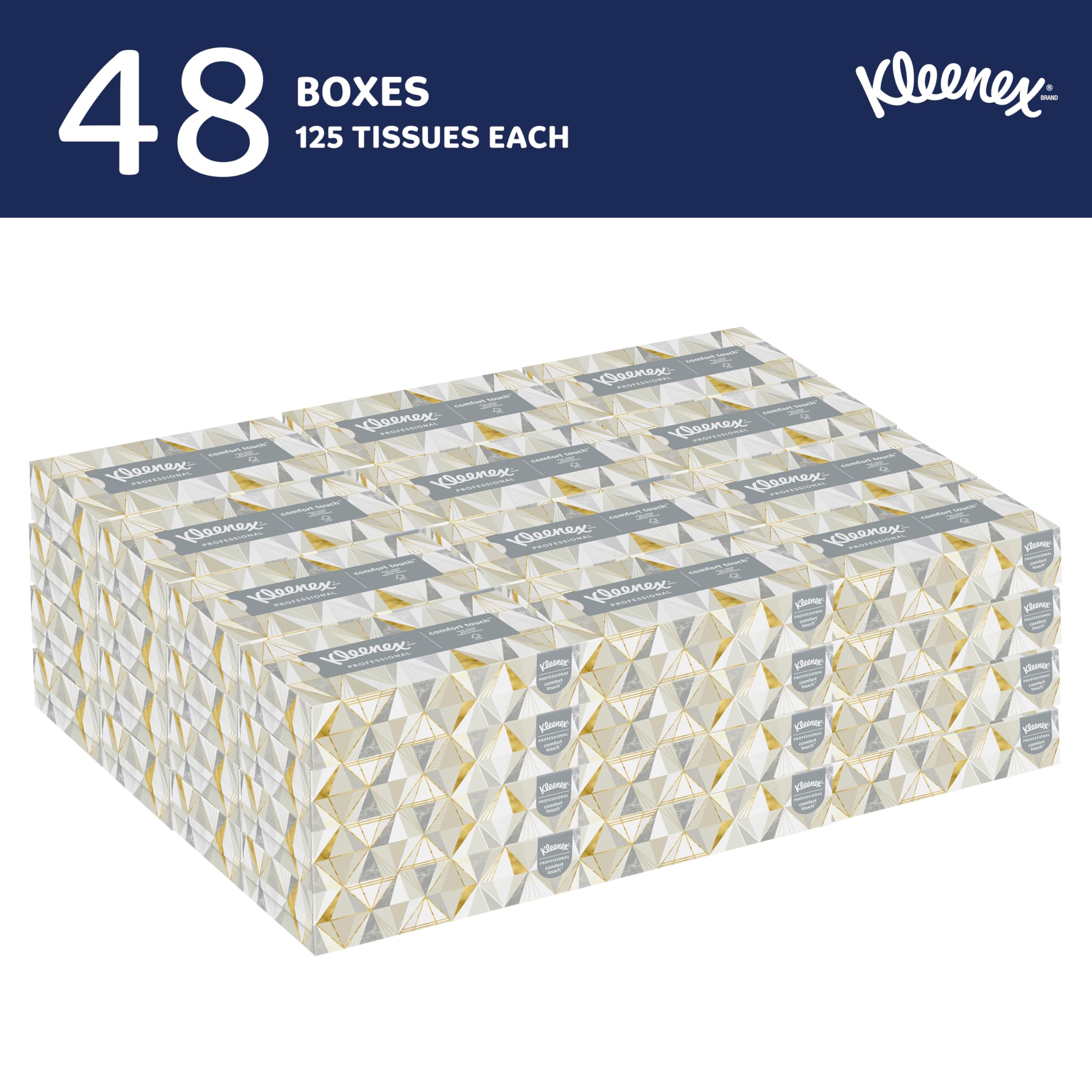 Kleenex caja plana detalle del borde y apertura facilitando reposición rápida